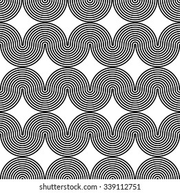Vector seamless texture. Modern abstract background. Curved massive band.