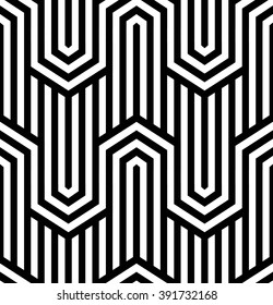 Vector seamless texture. Modern abstract background. Repeated monochrome pattern of polygonal lines forming geometric shapes.