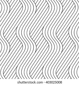 Vector seamless texture. Modern abstract background. Repeated monochrome pattern of stripes.