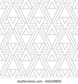 Vector seamless texture. Modern abstract background. Monochrome geometrical pattern of triangles.