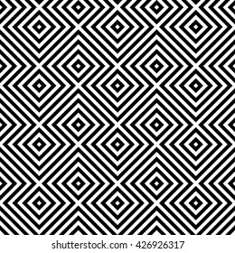Vector seamless texture. Modern abstract background. Monochrome pattern with repeating square tiles.