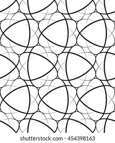 Vector seamless texture. Modern abstract background. Monochrome geometrical pattern. Repeating pattern with overlapping ovals.