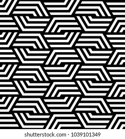 Vector seamless texture. Modern geometric background. Repeated pattern with hexagonal tiles.