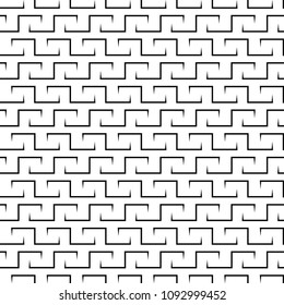 Vector seamless texture. Modern geometric background. Monochrome repeating pattern with broken lines.