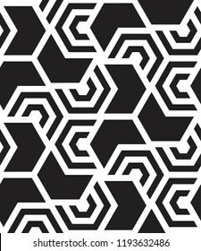 Vector seamless texture. Modern geometric background with hexagonal tiles.