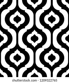 Vector seamless texture. Modern geometric background. Repeating pattern with curly tiles.