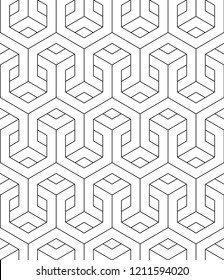 Vector seamless texture. Modern geometric background. Mesh with interlaced hexagonal cells.
