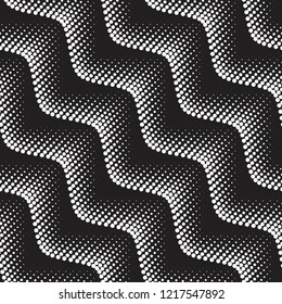 Vector seamless texture. Modern geometric background. Wavy lines of dots.
