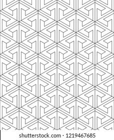 Vector seamless texture. Modern geometric background with hexagonal tiles.