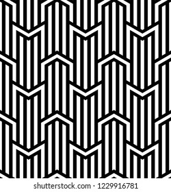 Vector seamless texture. Modern geometric background. Monochrome repeating pattern with intersecting stripes.
