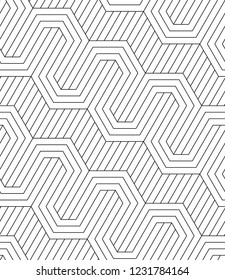 Vector seamless texture. Modern geometric background. Lattice with hexagonal cells.