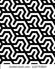 Vektornahtlose Textur. Moderner geometrischer Hintergrund. Gitter mit Fragmenten von Hexagonen.