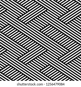 Vector seamless texture. Modern geometric background with intersecting stripes.
