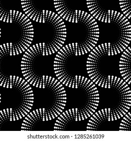 Vector seamless texture. Modern geometric background with half circles from dots.