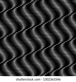 Vector seamless texture. Modern geometric background. Wavy lines of dots.