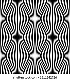 Vector seamless texture. Modern geometric background with curving lines.
