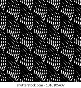 Vector seamless texture. Modern geometric background with circles from dots.