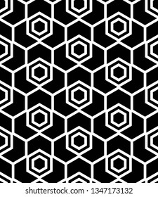 Vector seamless texture. Modern geometric background with hexagonal tiles.