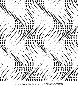 Vector seamless texture. Modern geometric background. Grid with twisting lines of dots.
