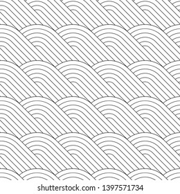 Vector seamless texture. Modern geometric background. Grid with circles on the background of diagonal stripes.