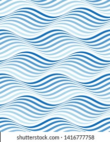 Vector seamless texture. Modern geometric background with wavy lines.