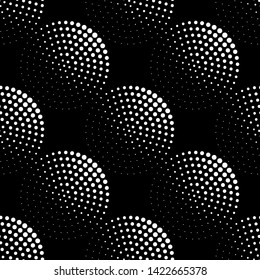 Vector seamless texture. Modern geometric background with circles from dots.