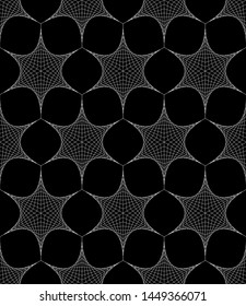 Vector seamless texture. Modern geometric background. Grid with stars.