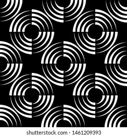 Vector textura sin costuras. Fondo geométrico moderno. Patrón de repetición monocromo con círculos.
