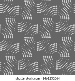 Vector seamless texture. Modern geometric background. Monochrome repeating pattern with circles of their points.
