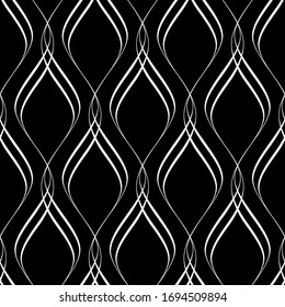 Vector seamless texture. Modern geometric background. Repeating pattern with wavy lines.
