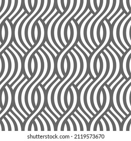 Vector seamless texture. Modern geometric background.
A grid of intertwined wavy stripes.
