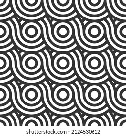 Vector seamless texture. Modern geometric background with circles.