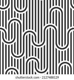 Vector seamless texture. Modern geometric background with interlacing stripes.