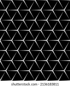 Vector seamless texture. Modern geometric background with dotted hexagons.