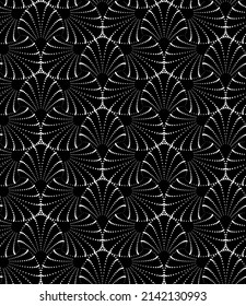 Vector seamless texture. Modern geometric background with dotted tiles.