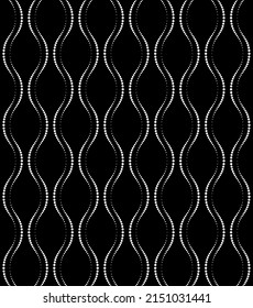 Vektornahtlose Textur. Moderner, geometrischer Hintergrund mit gepunkteten gewölbten Linien.