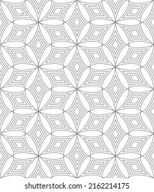 Vektornahtlose Textur. Moderner geometrischer Hintergrund mit abstrakten Formen aus dünnen Fäden.