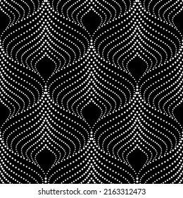 Vector seamless texture. Modern geometric background with abstract dotted shapes.