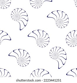 Vector seamless texture. Modern geometric with seashells.