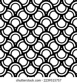Vector seamless texture. Modern geometric background. Repeated monochrome pattern with concentric circles.Vector abstract seamless pattern.Modern geometric background.Repeated monochrome pattern.