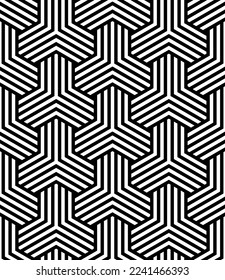 Vector seamless texture. Modern geometric background . Grid with hexagonal tiles.