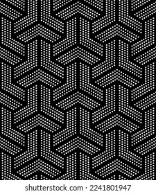 Textura sin fisuras del vector. Fondo geométrico moderno . Una rejilla con azulejos hexagonales de puntos. 

