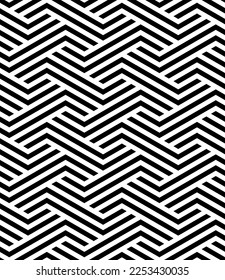 Vector seamless texture. Modern geometric background with interlacing stripes.