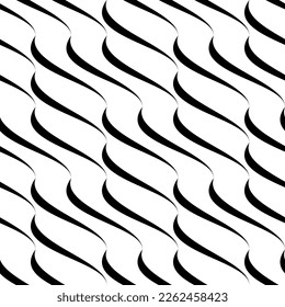 Vector seamless texture. Modern geometric background with wavy lines.