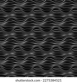 Vector seamless texture. Modern geometric background with wavy lines.