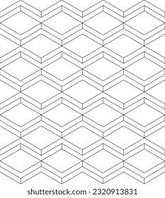 Vector seamless texture. Modern geometric background. Mesh with rhombuses.
