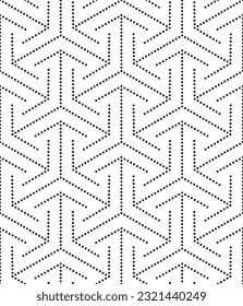 Textura sin fisuras del vector. Fondo geométrico moderno con hexágonos punteados.