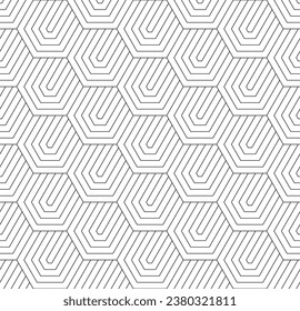 Textura sin fisuras del vector. Fondo geométrico moderno. Malla con hexágonos hechos de hilos finos.