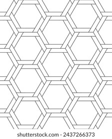 Vector seamless texture. Modern geometric background. Lattice with hexagonal tiles.