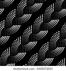 Vector seamless texture. Modern geometric background with dot braids.